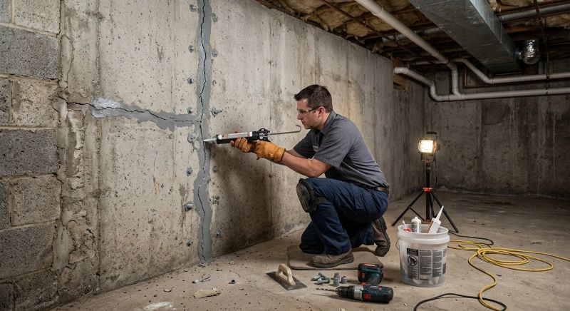 Basement Crack Repair in North Dartmouth, MA