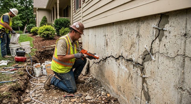 Cracked Foundation Repair in Barrington, RI