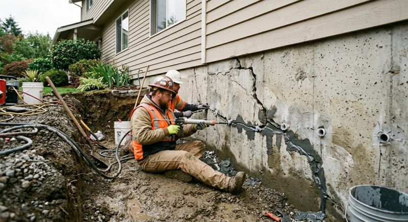 Cracked Foundation Repair in East Taunton, MA