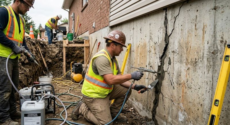 Cracked Foundation Repair in Jamestown, RI