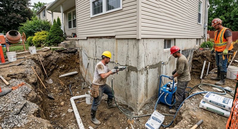 Cracked Foundation Repair in Mattapoisett, MA