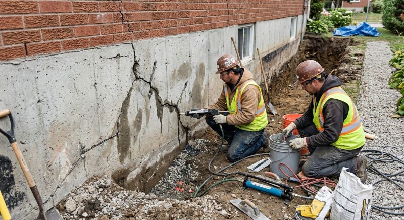 Cracked Foundation Repair in Westport, MA
