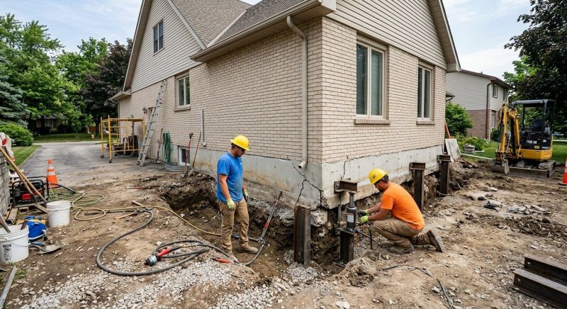 Helical Piers Installation in North Dartmouth, MA