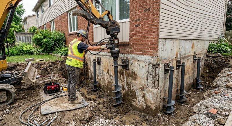 Helical Piers Installation in North Dartmouth, MA