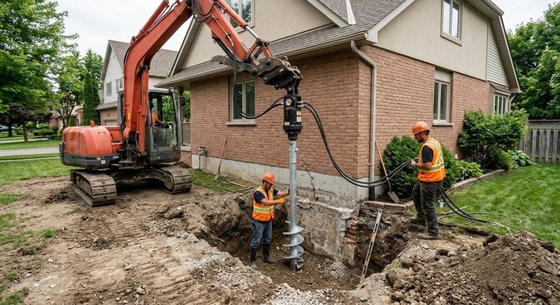 Helical Pile Installation in North Dartmouth, MA