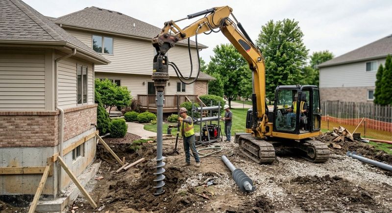 Helical Pile Installation in North Dartmouth, MA