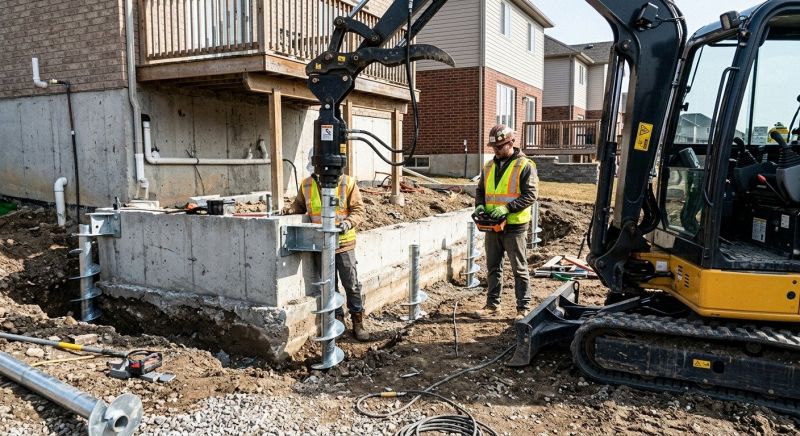 Helical Pile Installation in North Dartmouth, MA