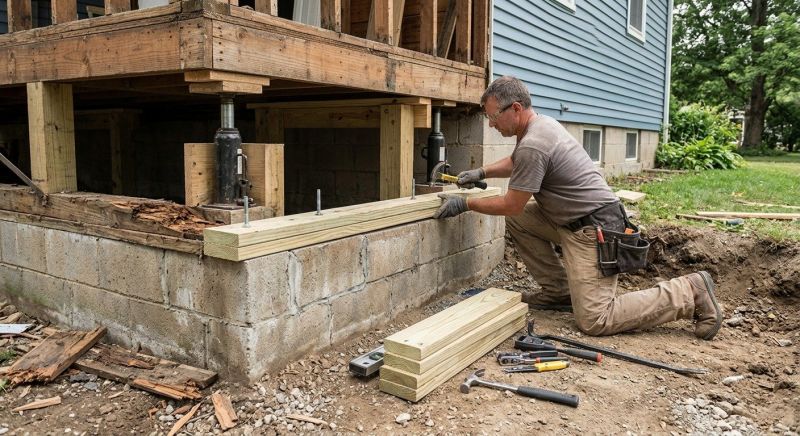 Sinking Foundation Repair in Riverside, RI